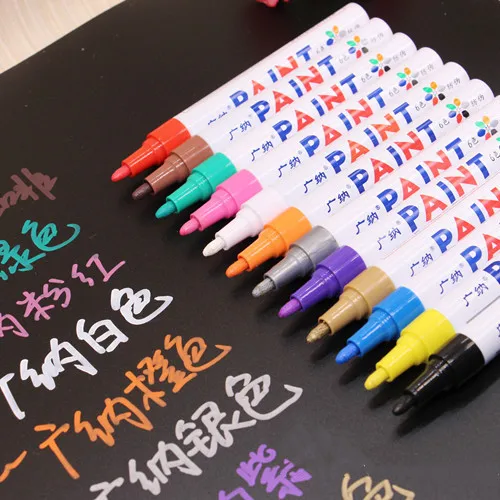 Sharkbang 1 Piece Permanent Metallic Graffiti Drawing Paint Marker Pen Oil Car Tyre Tread Wood CD Glass Waterproof Marker Pen