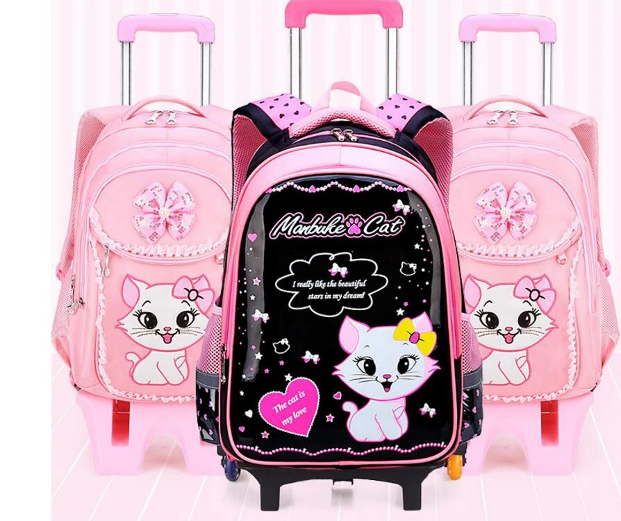 kids School backpack On wheels Children School Rolling backpacks bag for kids wheeled backpack bag for Girls school Trolley bags