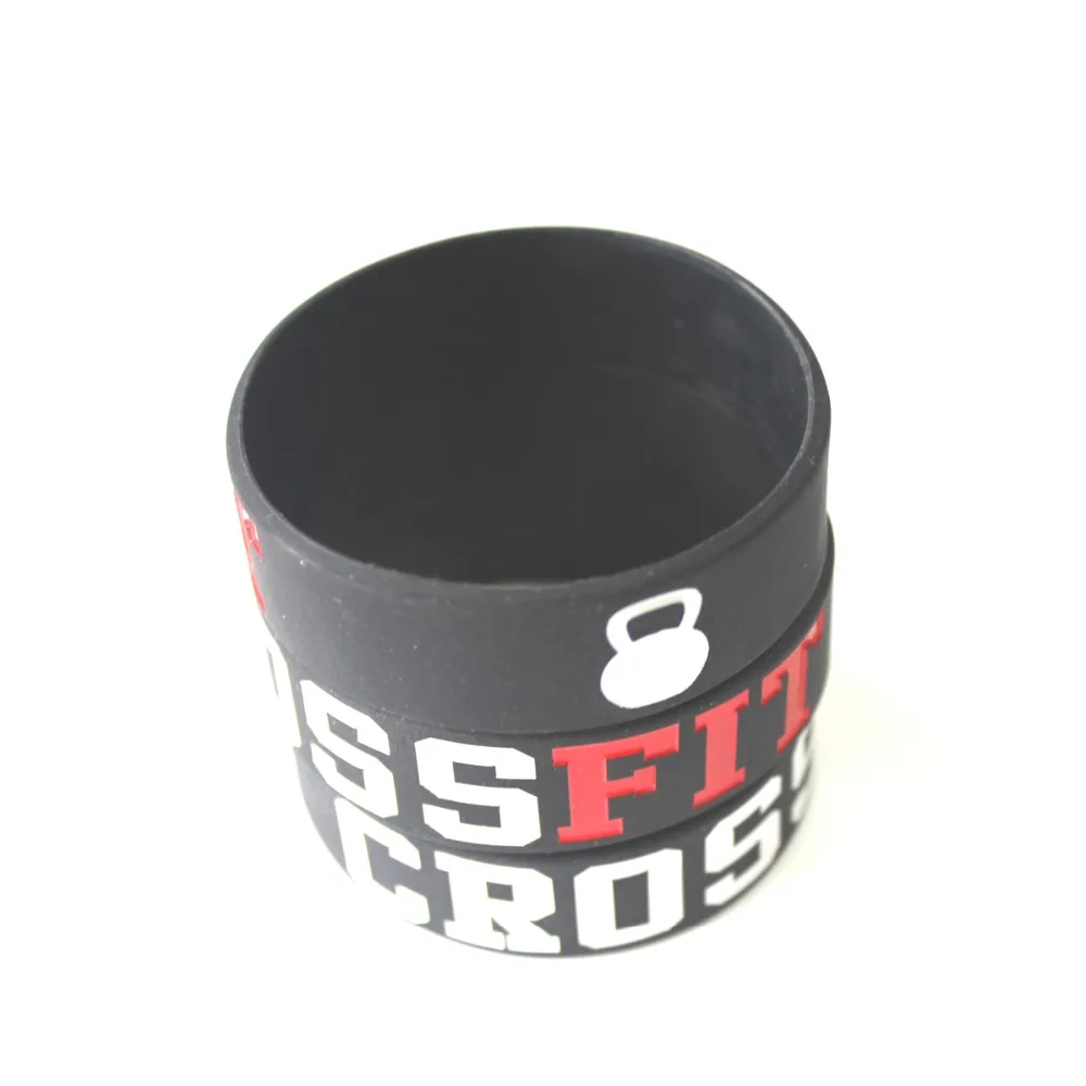 CrossFit Wristband for Workout Kettlebell, Fitness Apparel, Workout Clothing, Silicon Bracelet Band, 4 Pcs