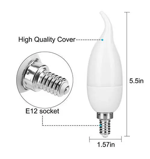 Bombillas LED de llama parpadeante para candelabro E12 E14 E27 – Paquete de 8