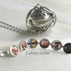 Magic Photo Pendant Memory Expanding Photo Locket 5 Slot Photo Frame Wing Ball Fashion Album Box