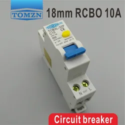 TOB3L-32F 18MM RCBO 10A 1P+N 6KA Residual current Circuit breaker with over current and Leakage protection