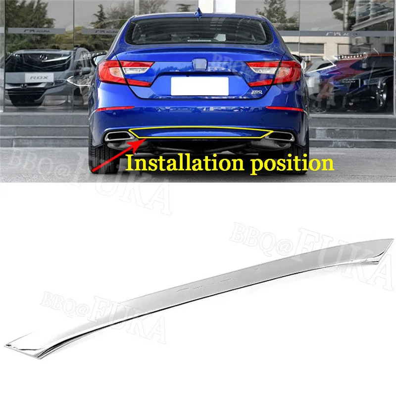 BBQ@FUKA Chrome ABS New Car Rear Bumber Decor Cover Trim Guard Fit for Honda 10th Accord 2018 Car Exterior Accessories Styling