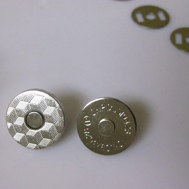 10 Sets/lot 10mm Silver Small Metal Magnet Buttons For Handbags,Purse,Metal Button Fastener For Wallet Bags