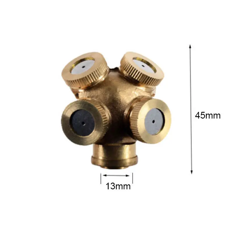 

1Pc Brass Spray Misting Nozzle Garden Sprinklers Irrigation Fitting 4 Holes