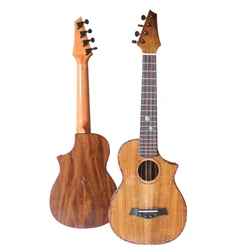 Professional High-end 26 inch Tenor Ukulele All Solid Acacia Wood KOA Ukelele 4 strings Acoustic guitar Missing angle design