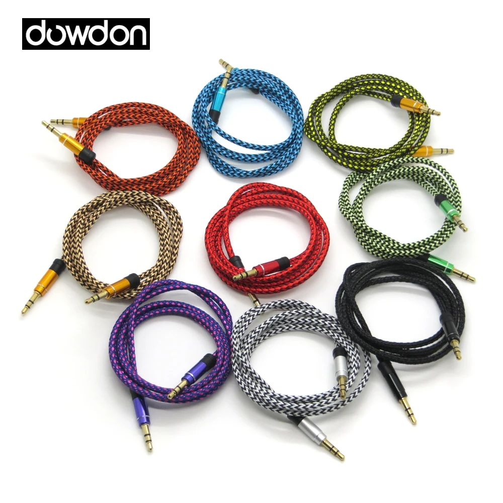 

3.5mm 1M 3ft Braided AUX Audio Cable Male To Male Stereo Car Extension Audio Cable For Phone PC MP3 Headphone Speaker