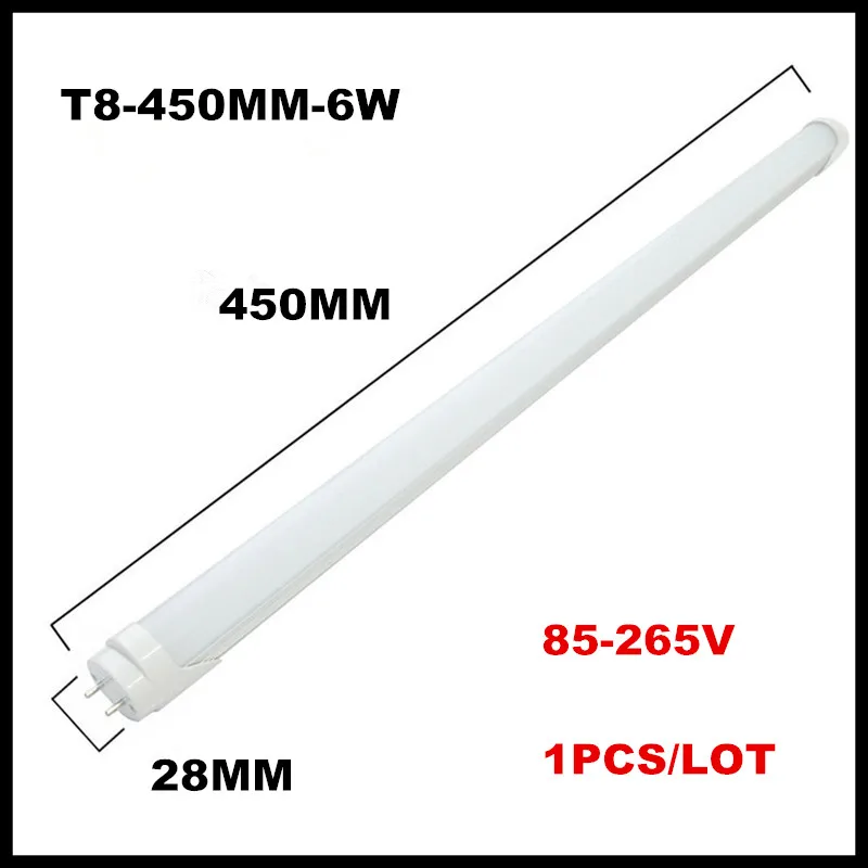 

1Pcs/lot LED Tube Lights 1 Foot 0.3m 300mm 345mm 4W / 1.5 Foot 1.5ft 0.45m 450mm 6W T8 AC85V-265V LED Light 2835SMD LED Tubes