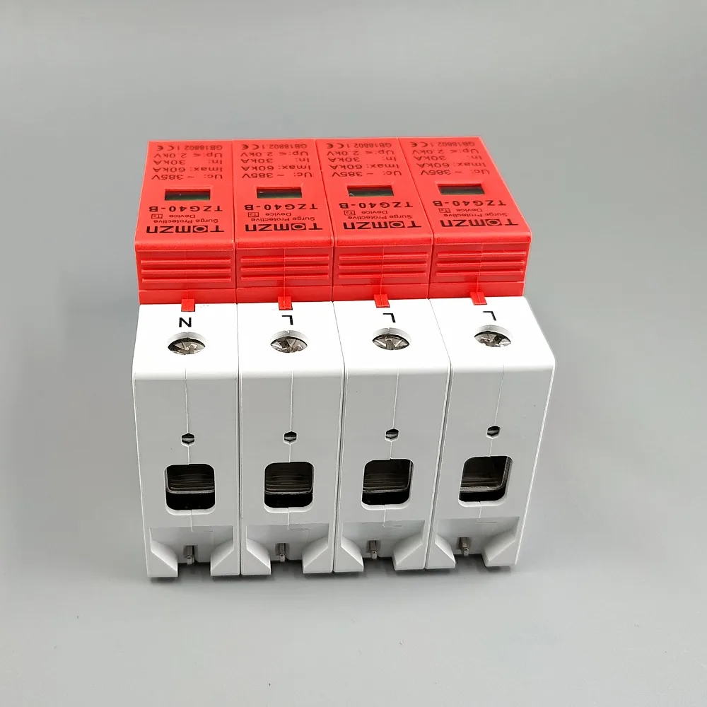 AC SPD 3P+N 30KA~60KA B ~385VAC House Surge Protector Protective Low-voltage Arrester Device