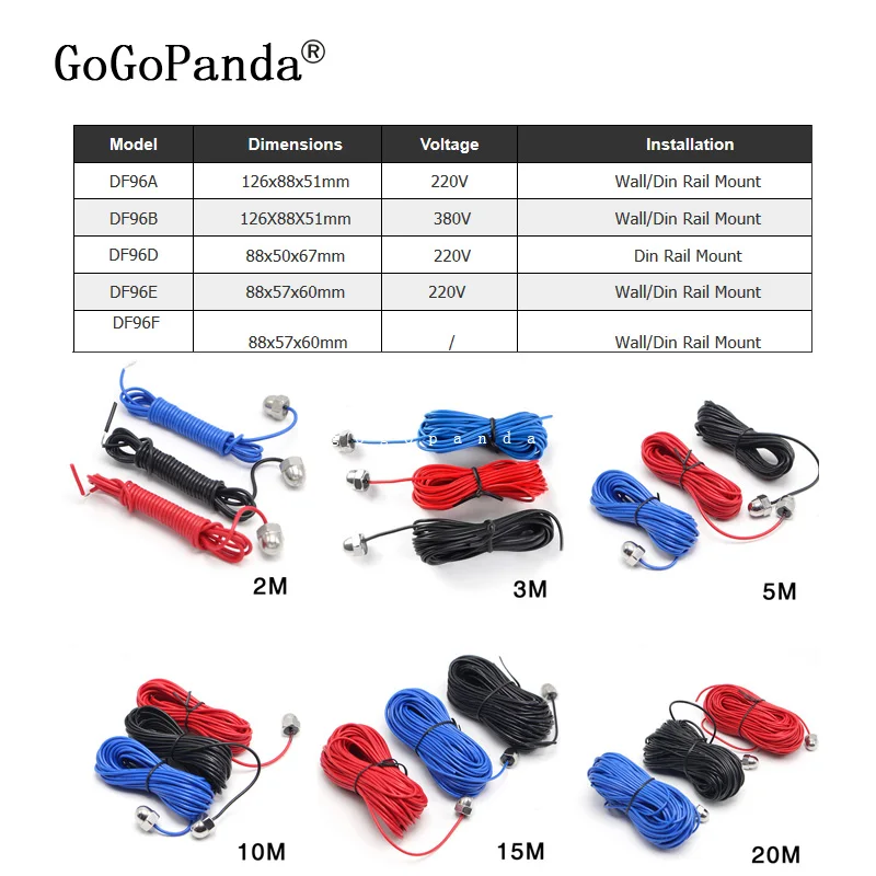 จัดส่งฟรี DF96D Auto Controller AC220V 5A Din Rail Mount Float Switch 3 Probes ปั๊ม
