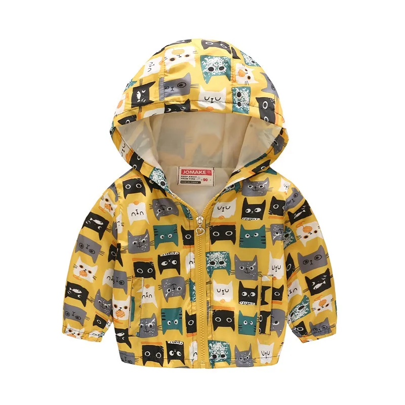 Thin Baby Boys Hoodies Jackets Children Coats Zipper Hooded Boy Clothes Cartoon Outfits Kids Outerwear Windbreaker Tops 2-7 Year