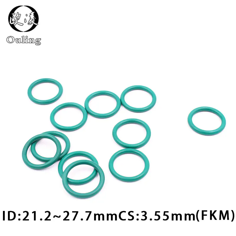 

5PC/Lot Green FKM Rubber O-rings Seal CS3.55mm ID21.2/22.4/23.6/25/25.8/26.5/27.7mm O Ring Seal Gasket Rings Sealing Washer