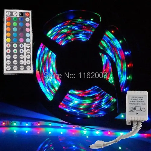 

5M/roll 300 LED RGB SMD 3528 Flexible no-Waterproof(IP20) led Strip light with44key IR Remote