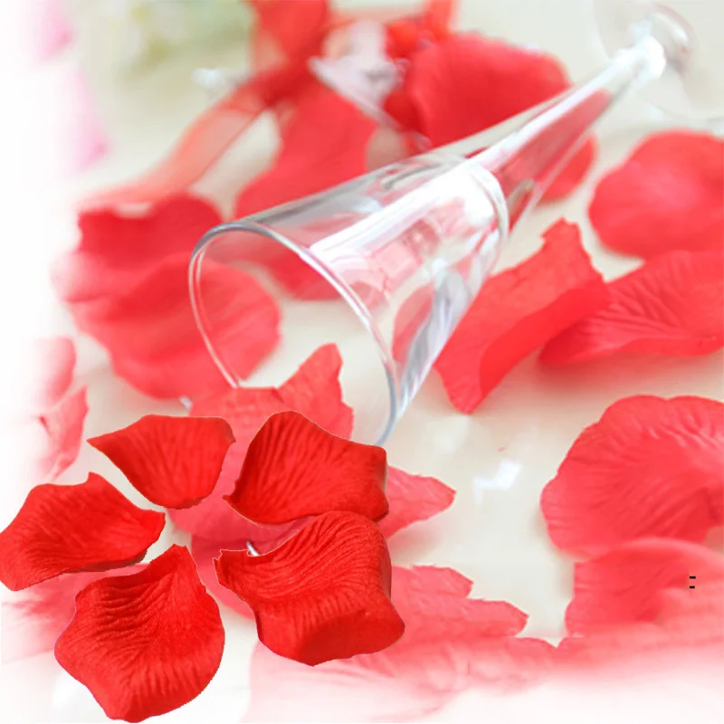 Romantic Artificial Flowers Polyester 500pcs/ lot Rose Petals for Weddings Wedding Decoration Rose Petals Patal