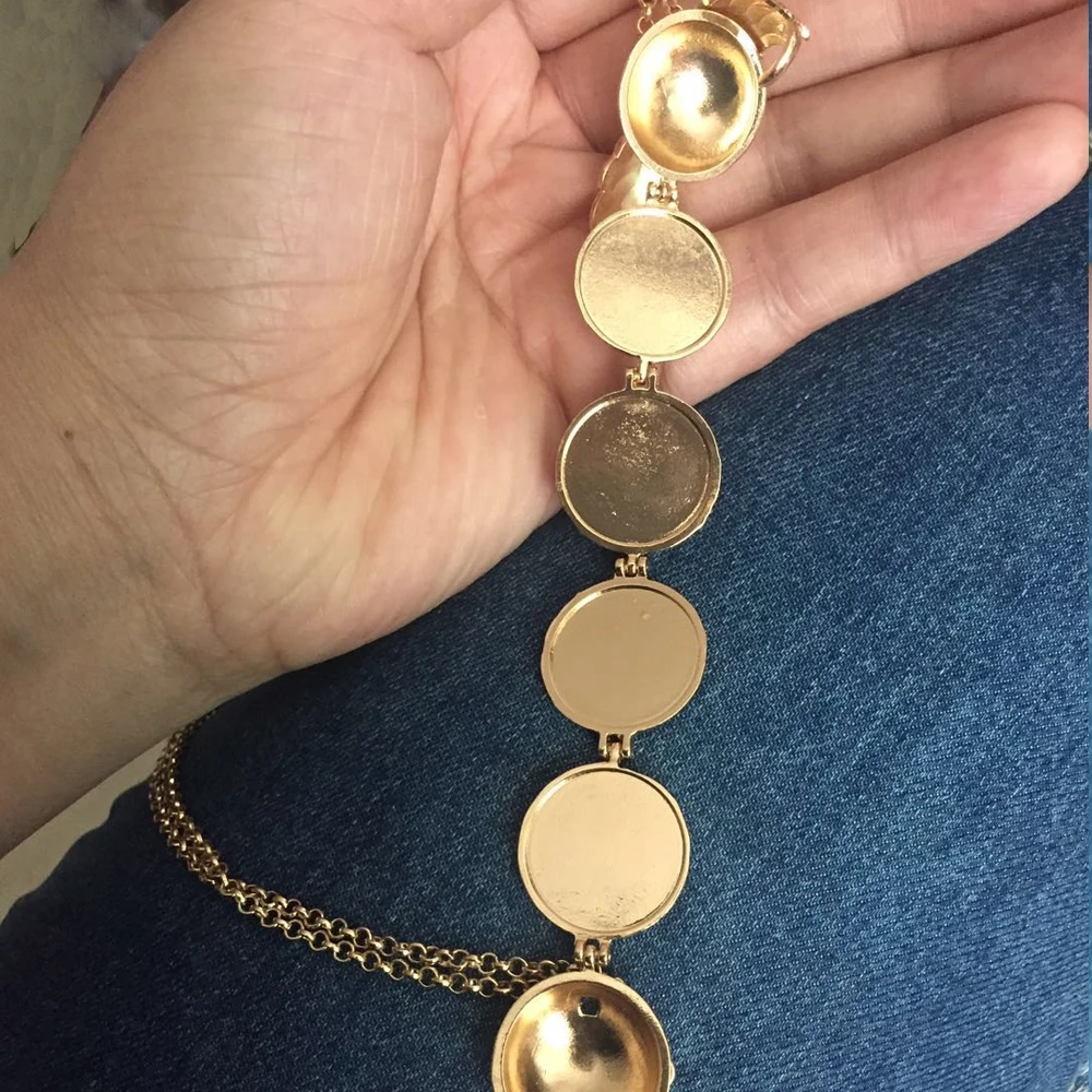 Vintage Magic Memory Fold Expand Photo Locket Pendant Necklace for Women Simple Long Chain Charm Necklace Party Boho Jewelry