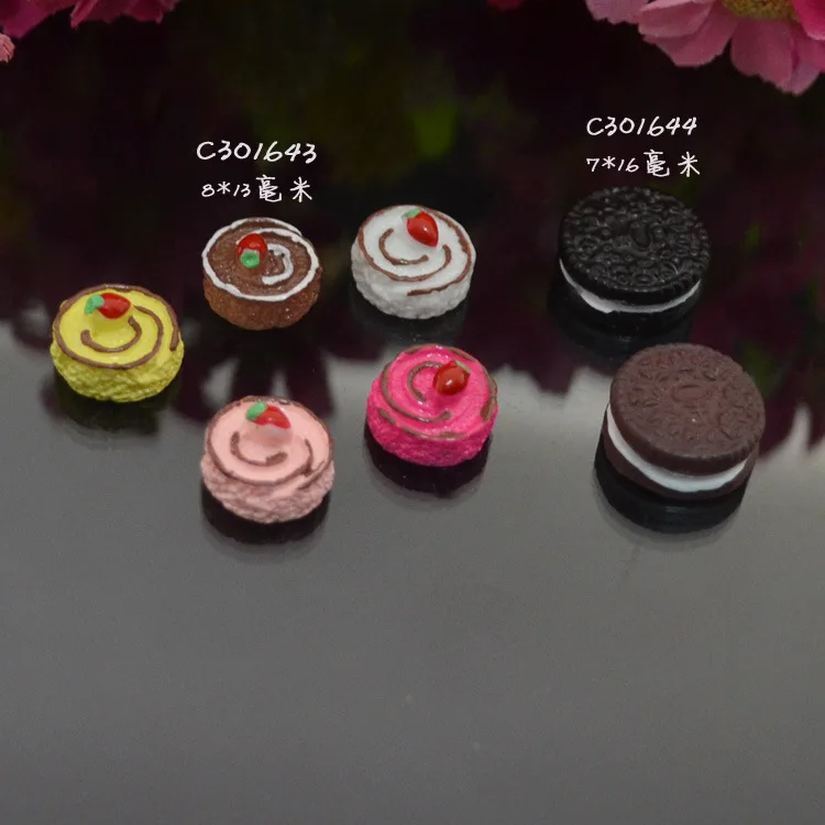 10 Viên Mix Màu Nhựa Tròn Nhỏ Oreo Bánh Dâu Tây Tự Làm Kem Sau Đựng Phụ Kiện Nhận Được Một Ốp Lưng Chất Liệu