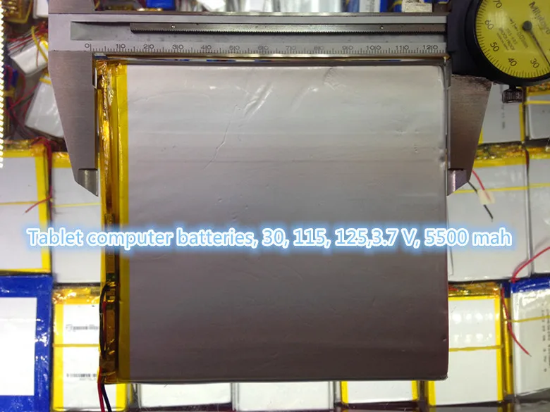 リチウムポリマー電池,3.7v,幅3mm,115mm,125mm,5500mah,pc,タブレット