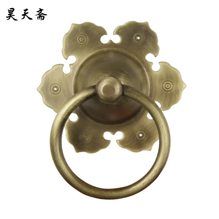 

[Haotian vegetarian] antique bronze door knocker ring classic cymbals wishful copper door handle HTA-134