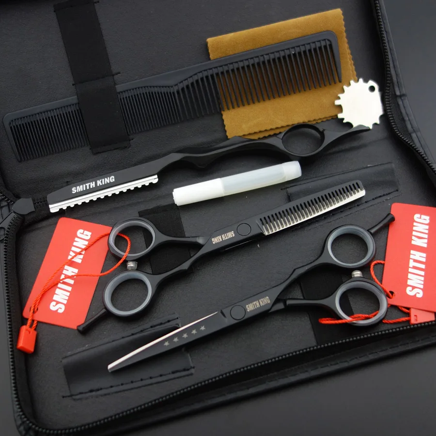 5.5 inch Professional Hair dressing scissors sets,Cutting scissors+Thinning scissors+Razor+comb+kits super sets