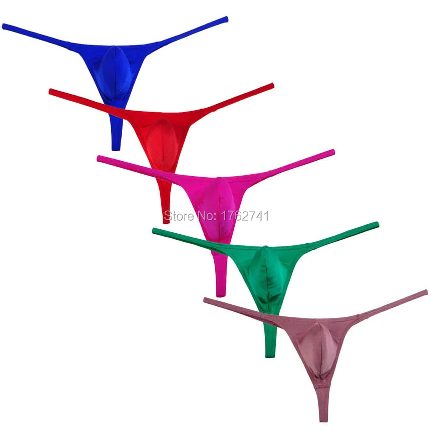 Men Smooth & Soft Spandex Bulge Pouch Bikini Thongs Underwear Super Elastic Skin Tanga Male Sexy T-back