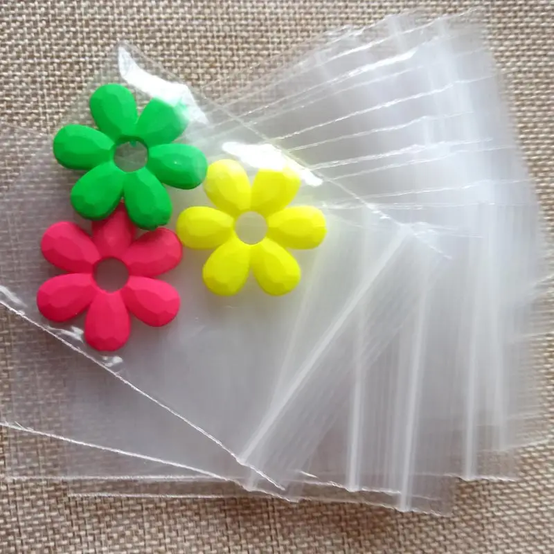 100pcs Jewelry Ziplock Zip Zipped Lock Reclosable Plastic Poly Clear Storage Bags Thickness 0.1mm