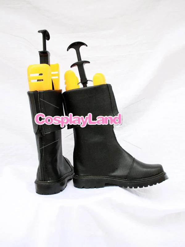 ファイナルファンタジーvii zacks黒コスプレブーツ靴ゲームパーティーコスプレブーツカスタムメイド成人男性用の靴