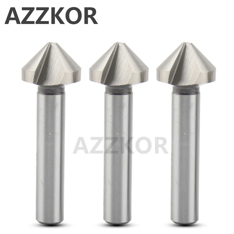 Milling Cutter Chamfer Endmills Tool Cnc Maching 3 Teeth 90 Degree HSS Top Milling Reamer High Hardness Steel By Material Cutter