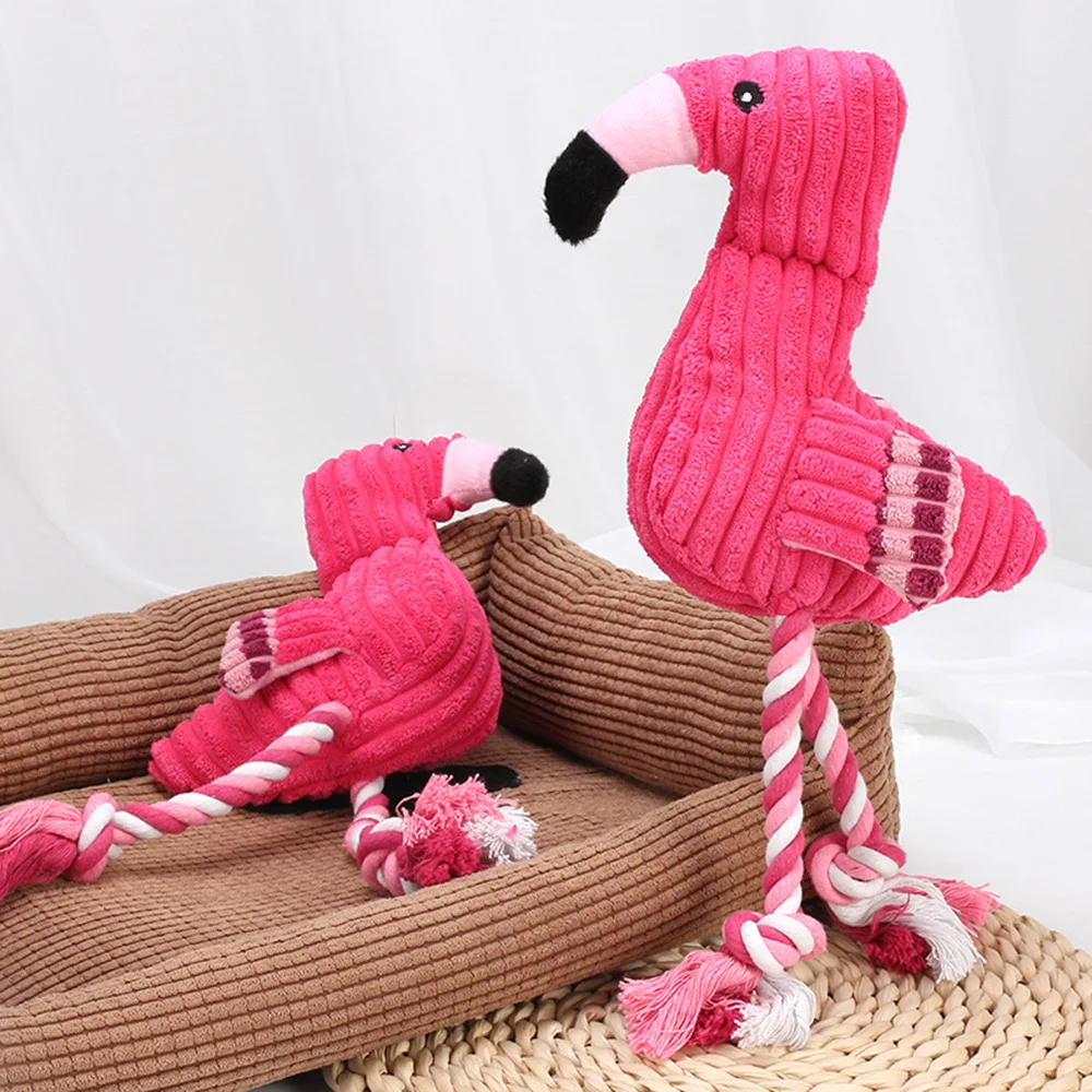 Soft Stuffed Pink Flamingo Dog Toys Screaming Dog Toys For Small Dogs Sound Puppy Pet Supplies Plush Squeak Flamingos Pet Toys