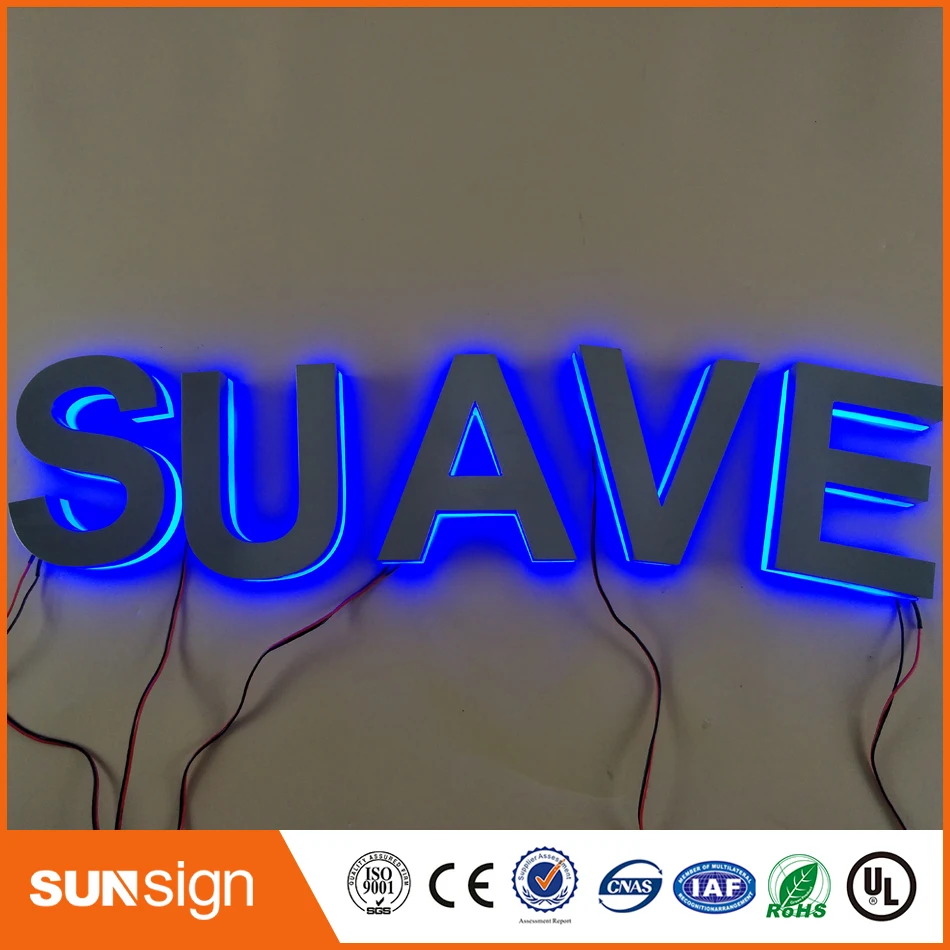 LED letras iluminada 3d Lampu Led Sign Led Huruf Kustom Kecerahan Tinggi Huruf LED Light Untuk Iklan