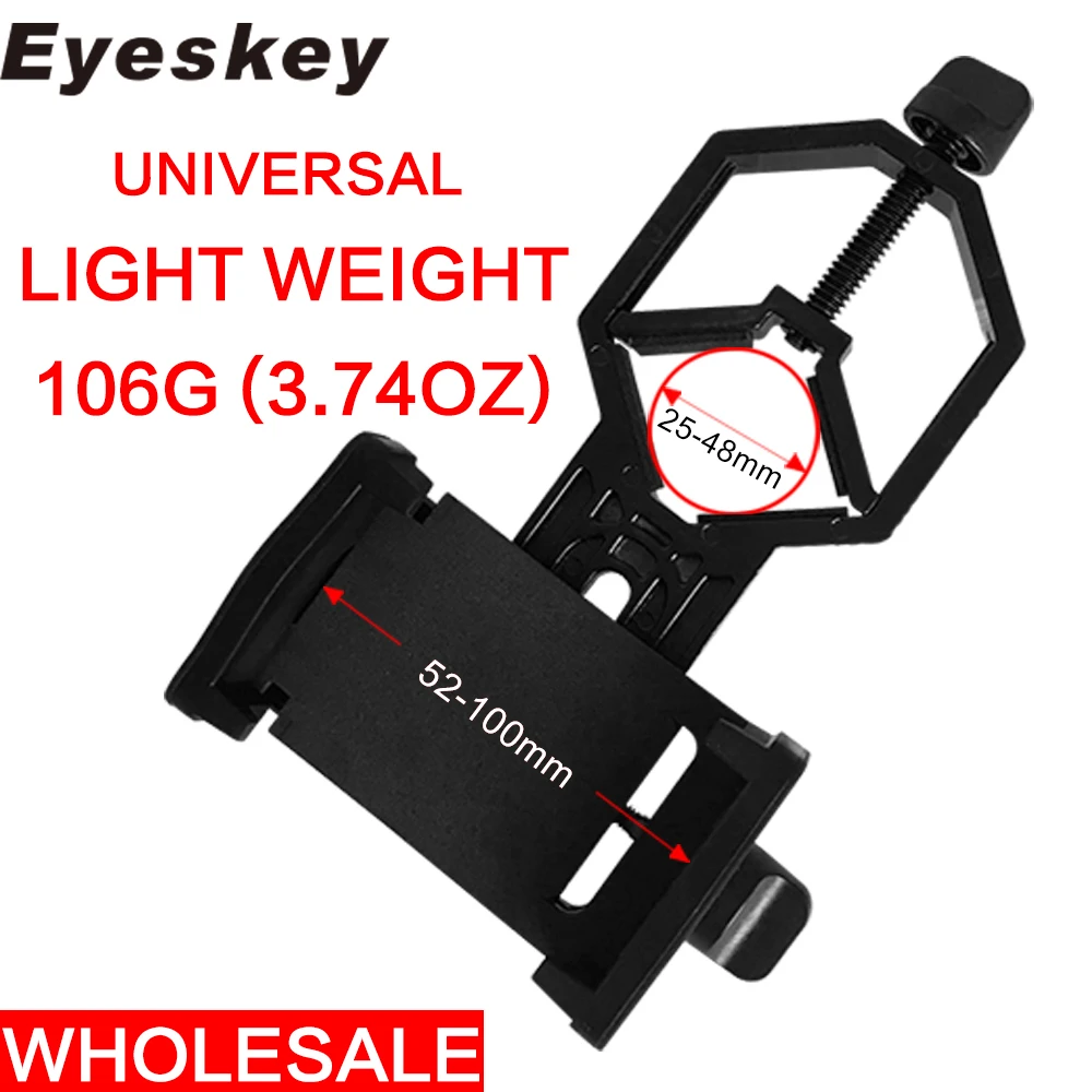 EYESKEY CM-4 Universal Cell Phone Adapter Bracket Mount- Compatible with Binocular Monocular Spotting Scope Telescope