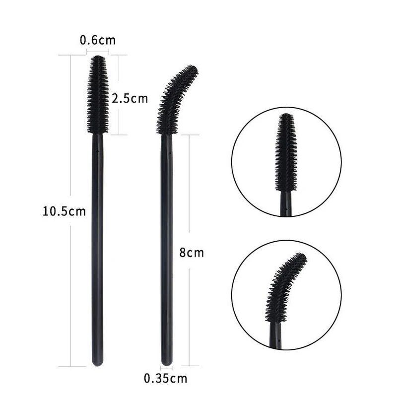 50 stücke Silikon Mascara Wands Applikator Einweg Wimpern Pinsel Kamm Schönheit Make-Up Pinsel Für Frauen Wimpern Verlängerung werkzeuge