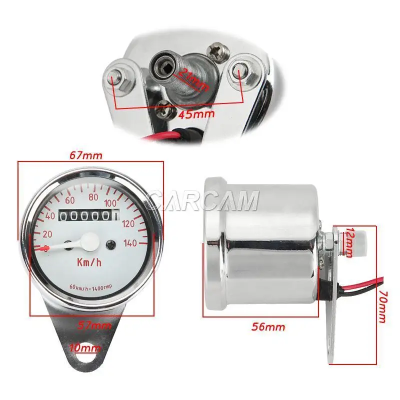 LED Universal Motorcycle Speedometer Odometer Dual Backlit Pit Bike Cafe Racer Meters Instruments Gauges for CG125 BMW ...