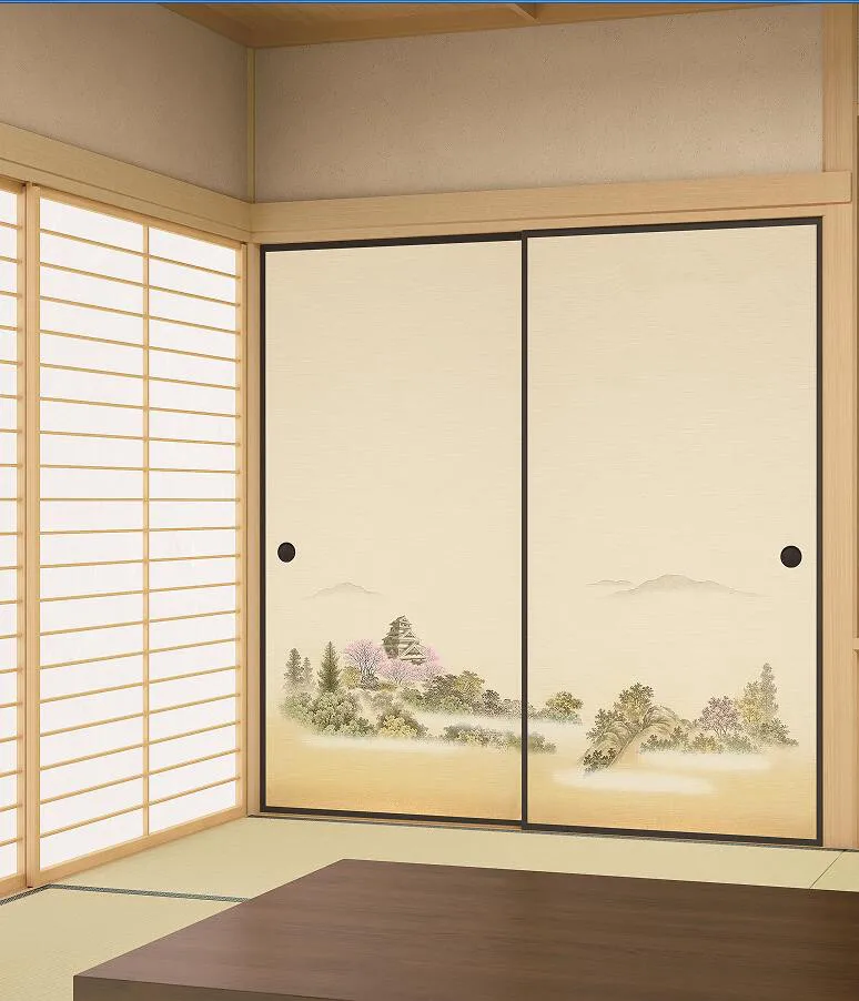 Japanese Fusuma Paper 2 Sheets/Pair Washitsu Woodblock Decor Decorative Door Wall Paper Soji Sliding Door  Bedroom, Living Room