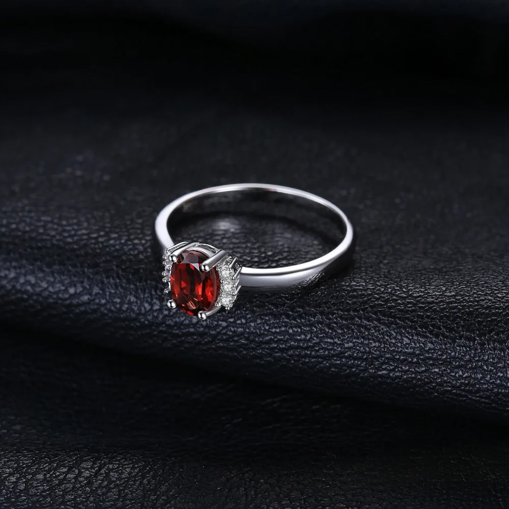 JewelryPalace Овальный Красный Натуральный Красный Гранат Стерлингового Серебра 925 Кольца для Женщин Мода Помолвка Драгоценный Камень Ювелирные Изделия