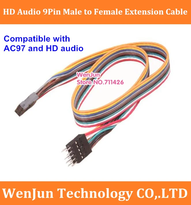 40cm Host Case Chassis Internal Motherboard Mainboard HD Audio 9Pin Male to Female Extension Cable for DIY PC Desktop