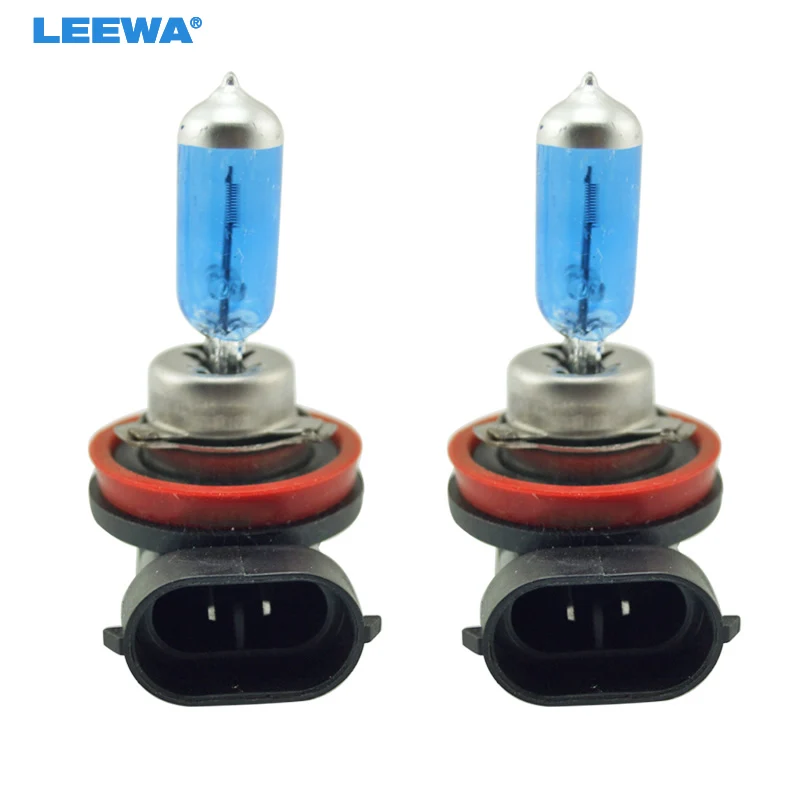 LEEWA 20pcs White H8 H9 35W Car FogLights HalogenBulb Headlights Lamp Car Light Source Parking Car Headlight Bulbs #CA2240