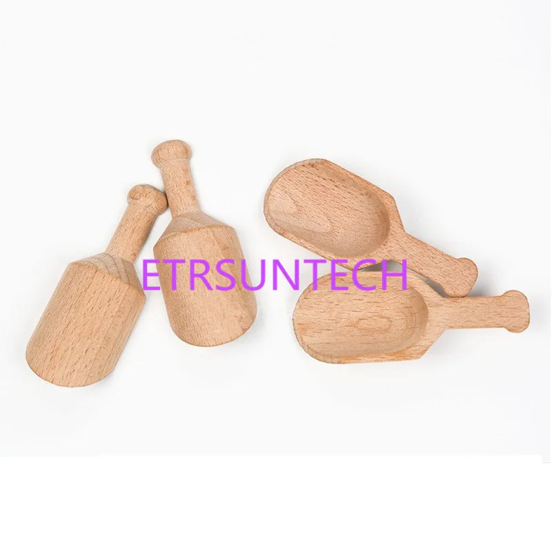 200pcs/lot Mini Wooden Scoops Bath Salt Powder Spoon Bath Shower SPA Tool Bath Salts Candy Laundry Detergent Powder Spoon LX0058