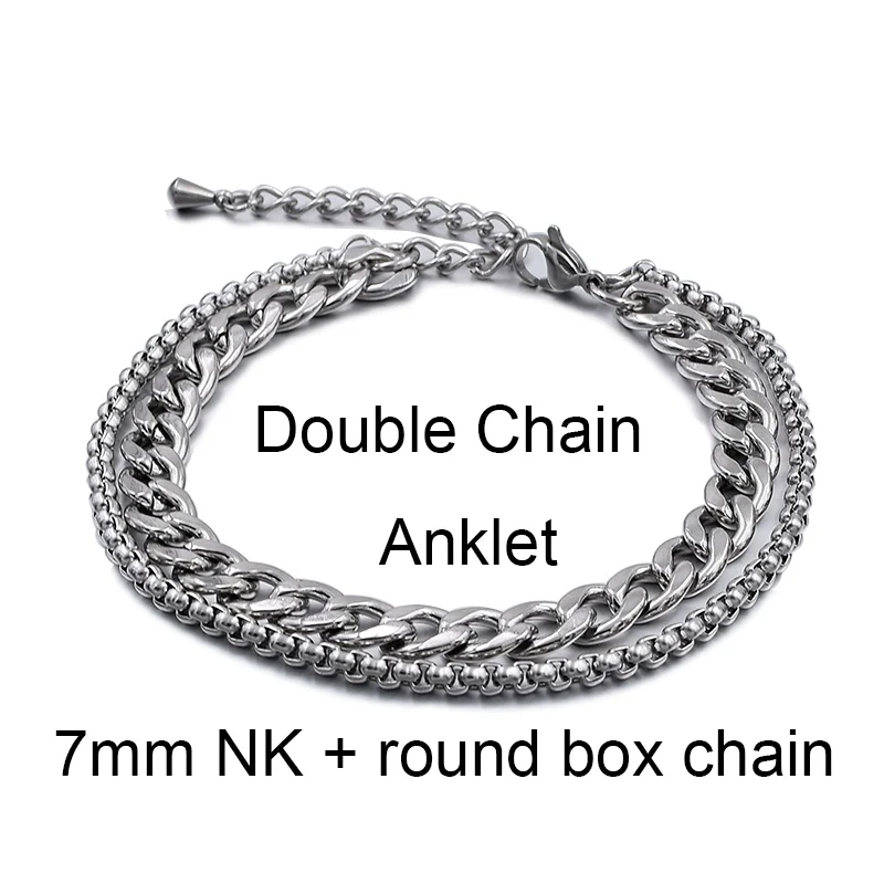 2025 Stainless Steel Beach Anklets For Women Accessories Silver Color Jewelry On Leg Ankle Bracelet Foot Chain Men Anklet Gift
