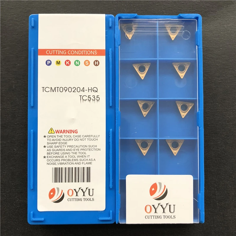 OYYU TCMT090204-HQ TC535 processing Steel and Cast Iron TCMT 090204 Carbide Inserts Turning Tool Lathe Cutter utensili tornio