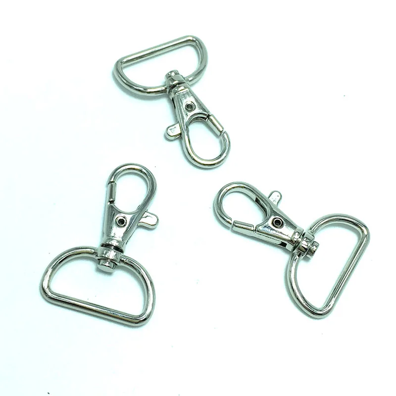 

30Pcs Swivel Clasps with D Rings Lanyard Snap Hooks Keychain Clip Hook Metal Lobster Claw Clasps for Key Rings Crafting Sewing