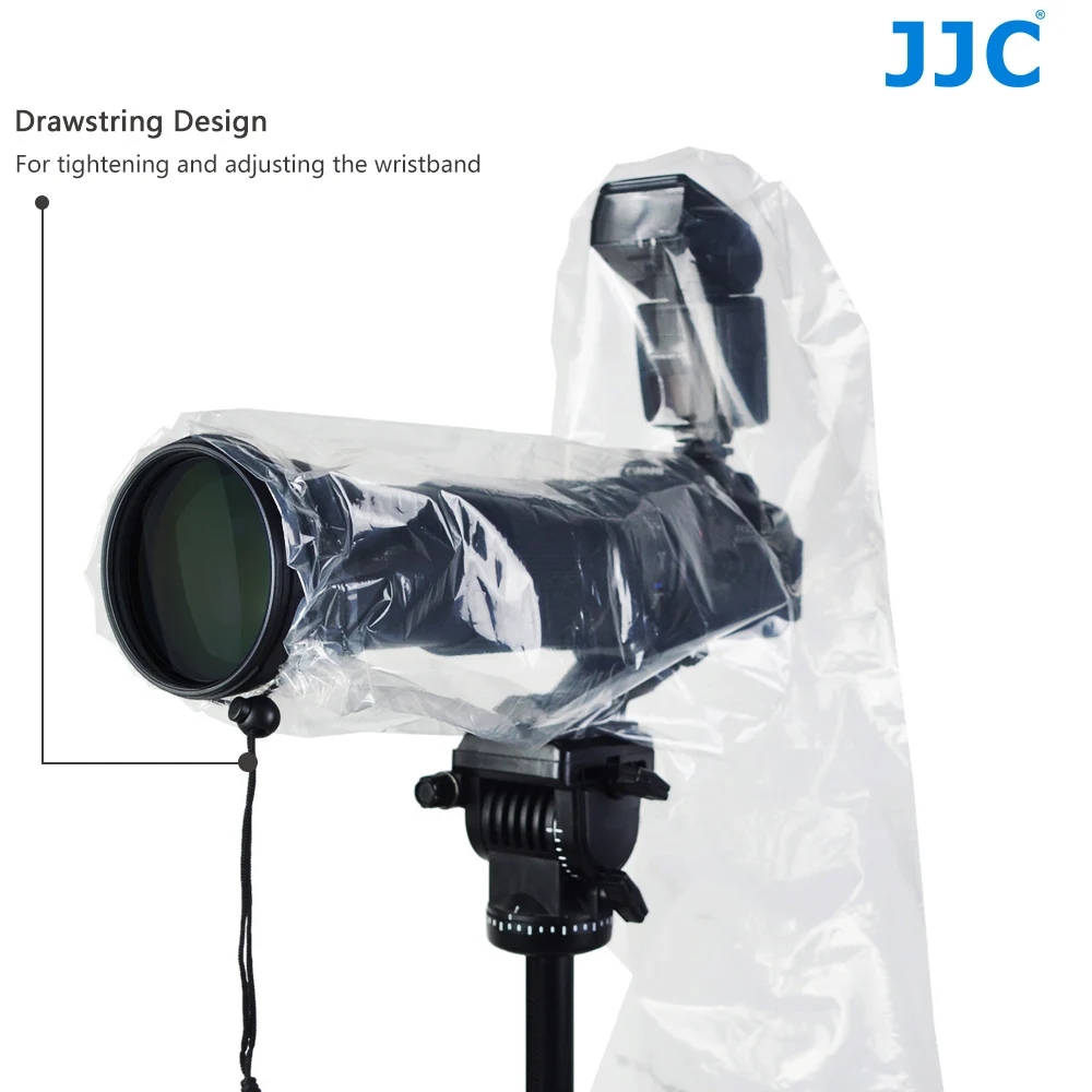 JJC 2Pcs/Set Transparent Camera Rain Cover Protector Raincoat Case for Canon Nikon Sony Fuji DSLR Camera Rainproof Accessories