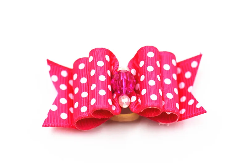 20/50/100pcs /set dog bow tie pattern cute dot pattern candy color dog bow tie in hair grooming hair accessories puppy hair bows