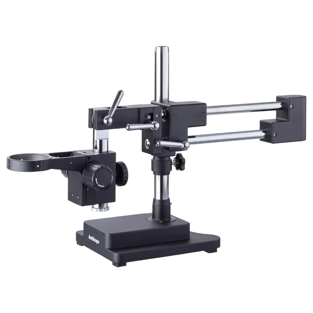 AmScope Heavy Duty Double-Arm Black Boom Stand--Ship from Brazil