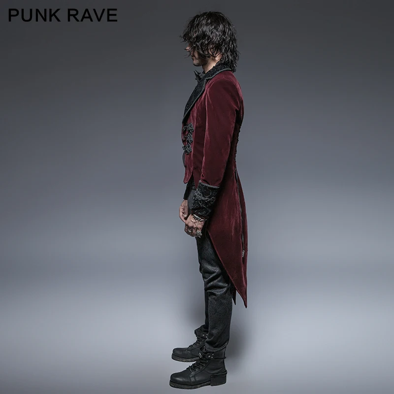 PUNK RAVE  Gothic style turn-down collar gentle jacket with scissors tail Y-635