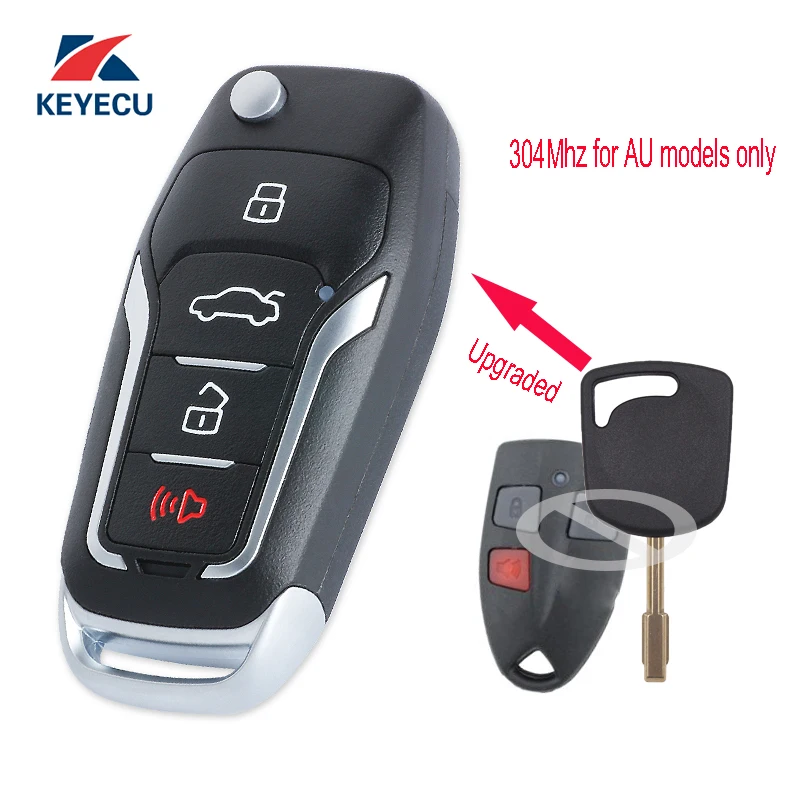 

KEYECU Replacement Upgraded Flip Remote Car Key Fob 304MHz 4D60 for Ford Falcon FPV XR6 XR8 2 & 3 Series 1999-2002 Australia