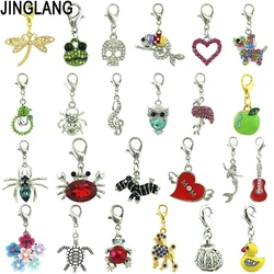 JINGLANG Wholesale Color Crystal Fashion Charms Lobster Clasp Accessories Jewelry Animals Alloy Bracelet Pendant accessori 1 Psc