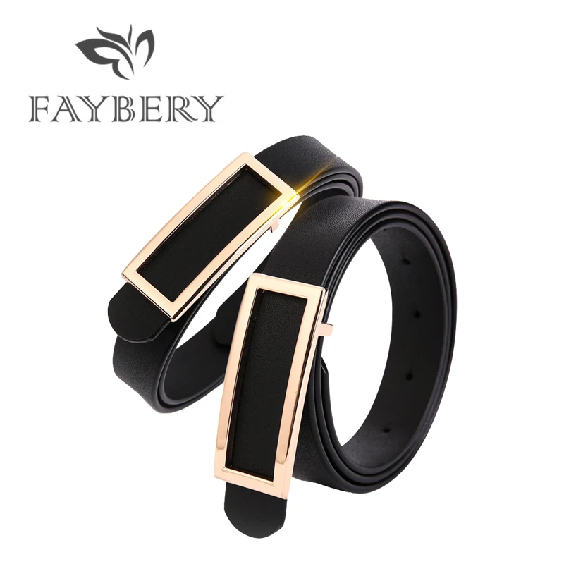 Fashion Cowgirl Cowskin Belts for Women High Quality Black Leather Belt Golden Metal Buckle Belt for Jeans Women's Clothing