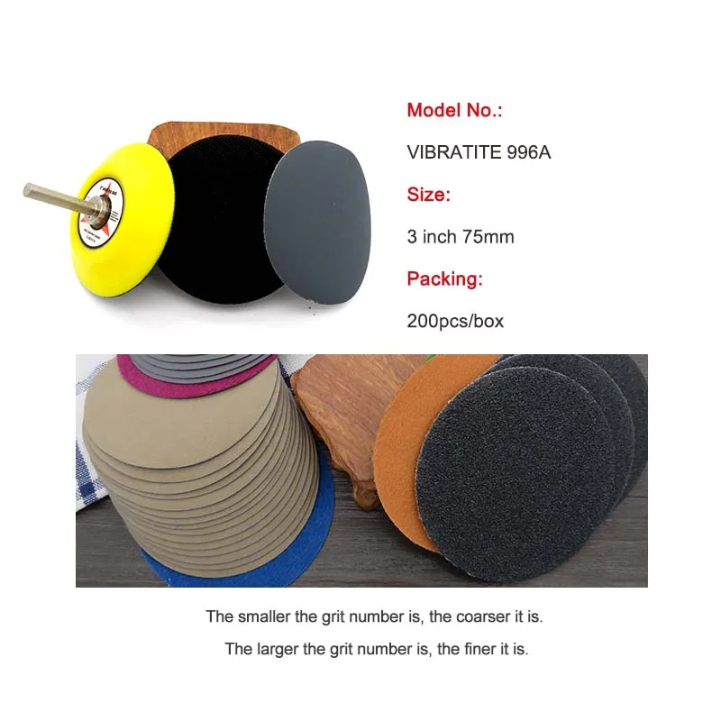 50PCS 3Inch 75MM Wet Dry Sandpaper Hook and Loop Silicon Carbide 60 to 10000 Grits Flocking Sanding Disc For Wood Car  Polishing