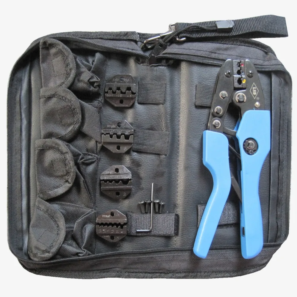 Multifunctional ratchet crimping tool set terminal crimping tools pliers with 4pcs replaceable crimp jaws dies AN-K30J-1