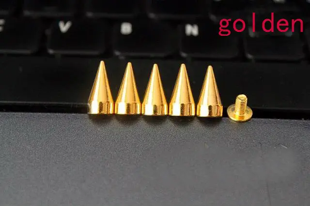 50sets 7*14mm Bronze Alloy Rivet Punk Rock Bullet Spikes and Studs For Clothing Cone Spike DIY Rivets Leather craft